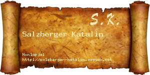 Salzberger Katalin névjegykártya